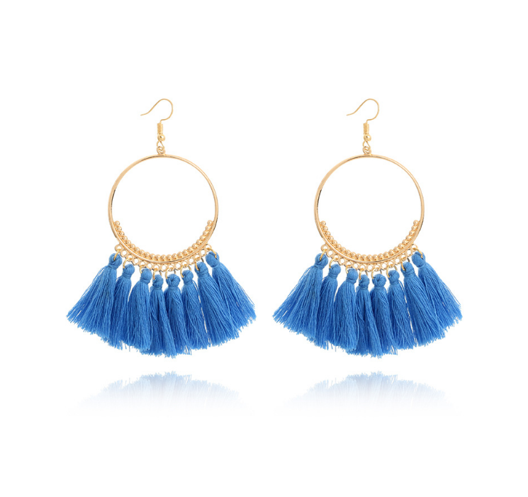 Tassel Hoop Drop Earrings