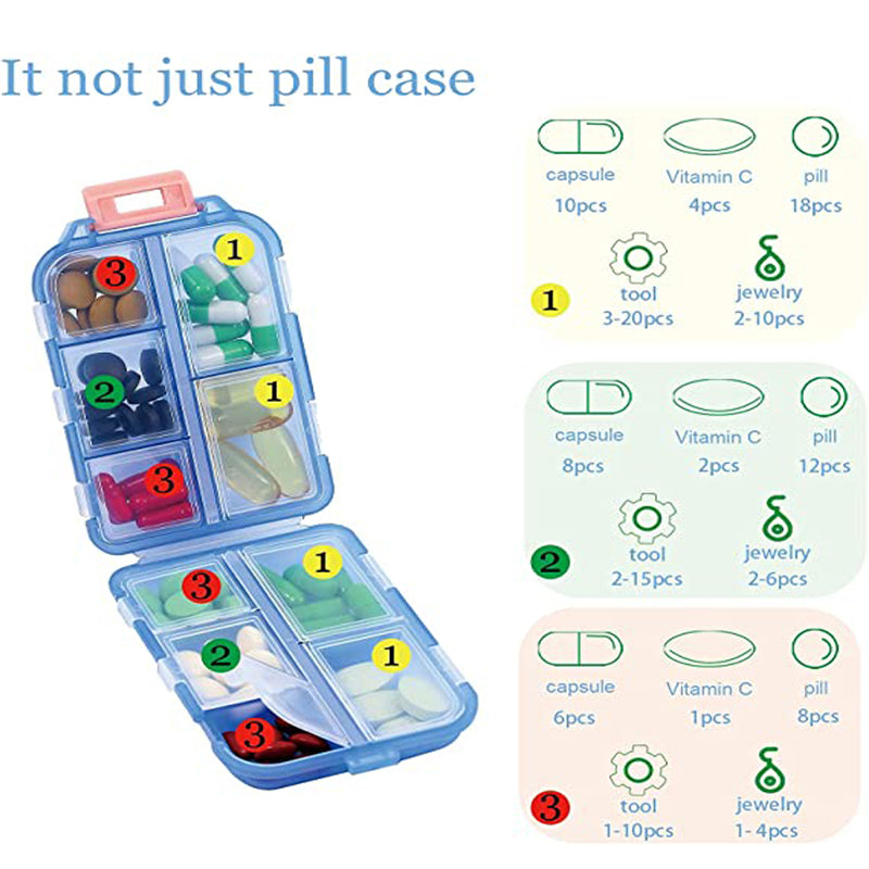 10-Grid Travel Pill Organizer